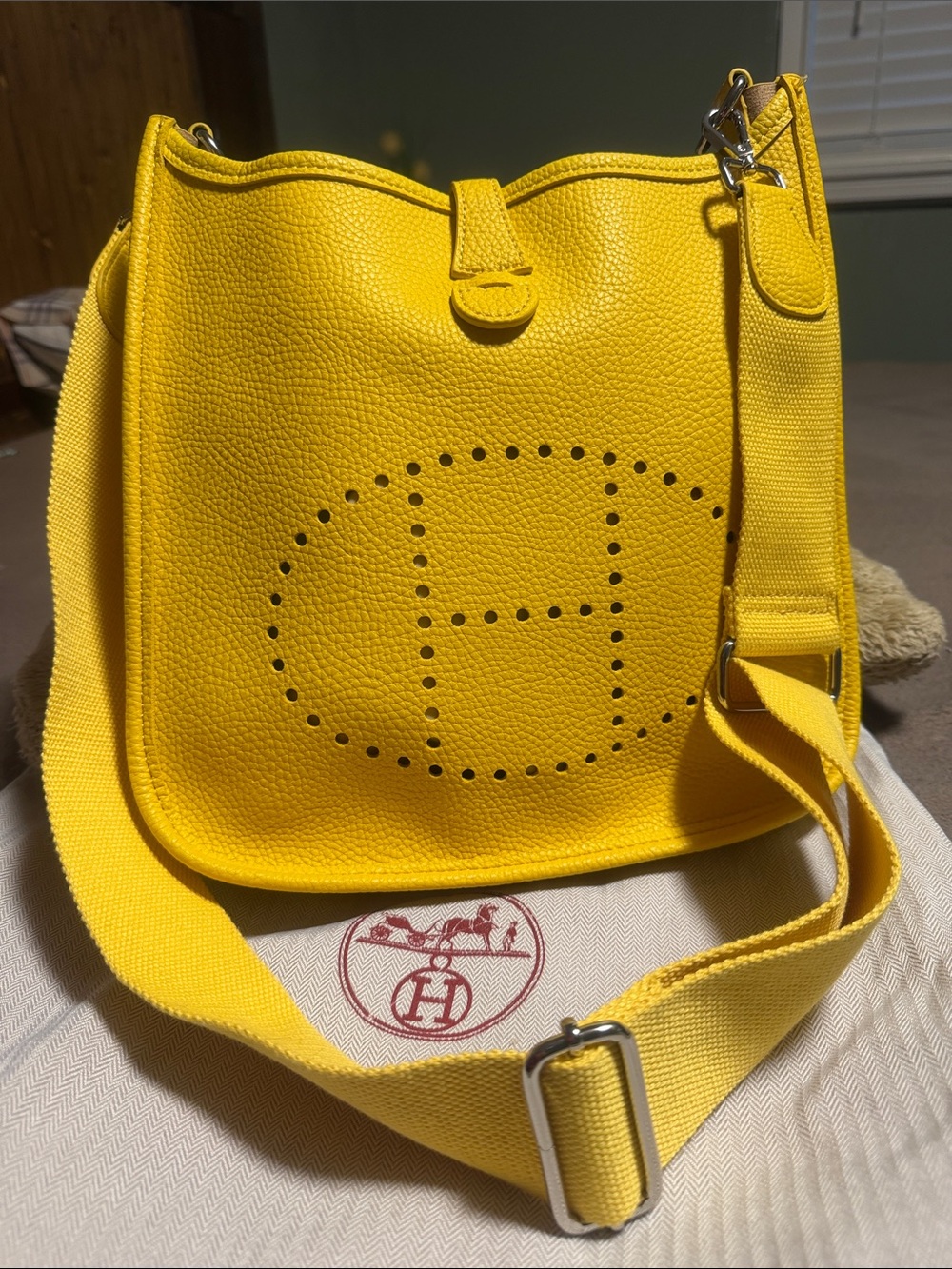 H-Crossbody Bag in Yellow NWOT